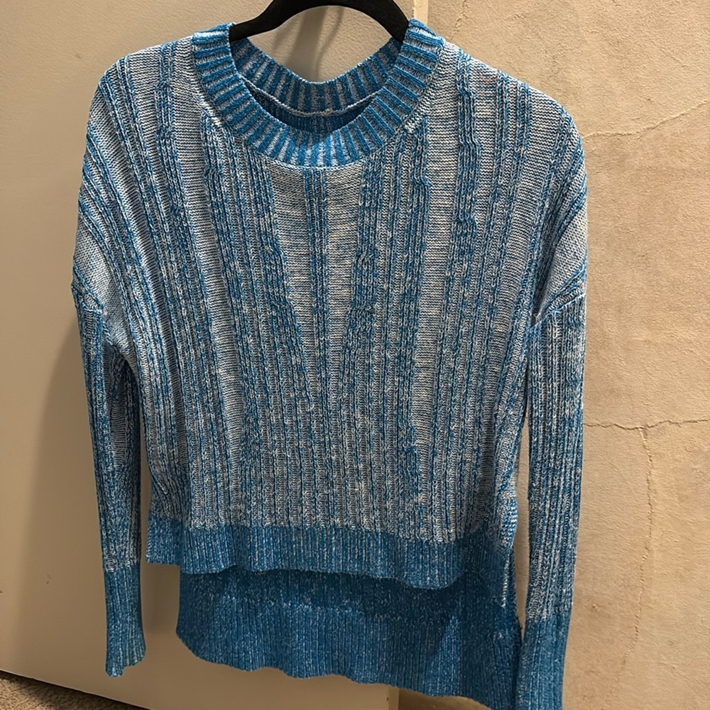 Lightweight, high low rib knit sweater